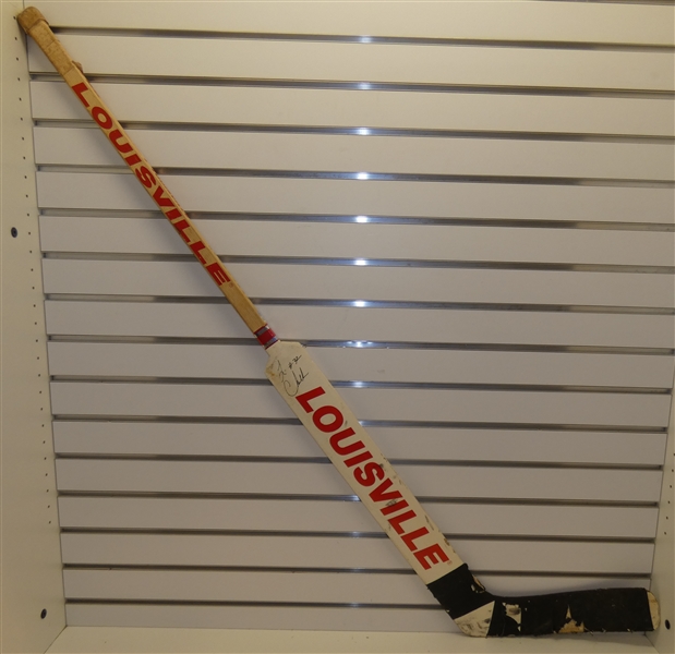 Tim Cheveldae Game Used Autographed Stick