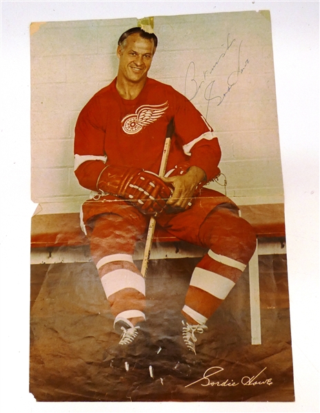 Gordie Howe Autographed Magazine Page