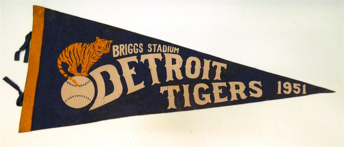 Detroit Tigers 1951 Briggs Stadium Pennant