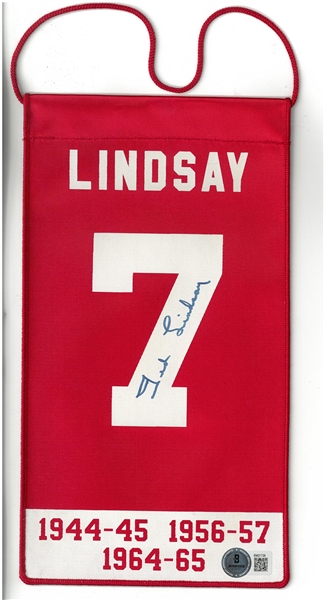 Ted Lindsay Autographed 5x10 Mini Banner