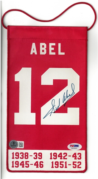 Sid Abel Autographed 5x10 Mini Banner