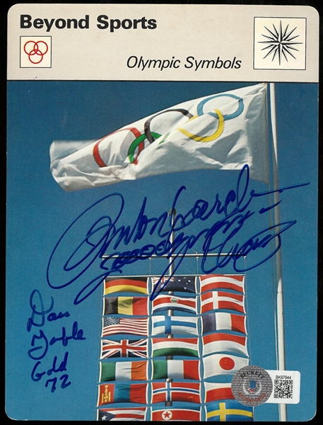 Dan Gable & Rulon Gardner Autographed Sportscaster Card