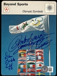 Dan Gable & Rulon Gardner Autographed Sportscaster Card