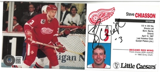 Steve Chiasson Autographed Red Wings Postcard