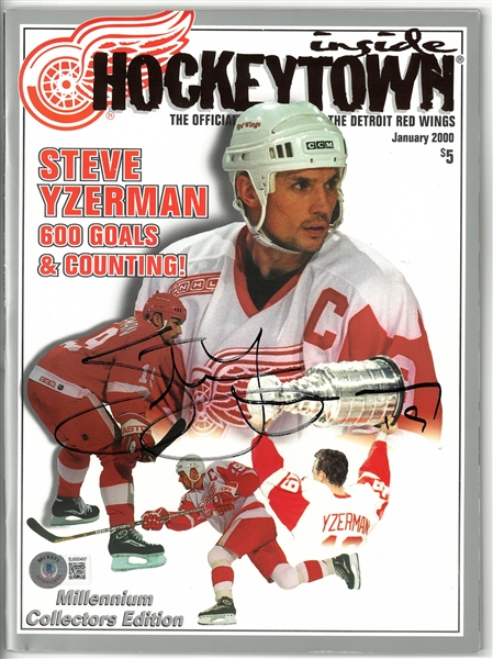 Steve Yzerman Autographed 600th Goal Commemorative Magazine