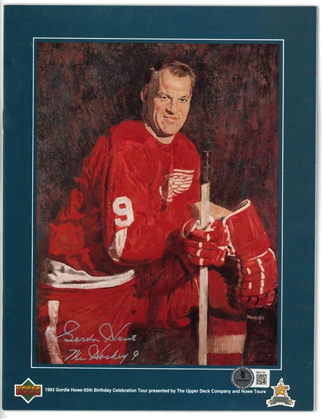 Gordie Howe Autographed 65th Birthday Program