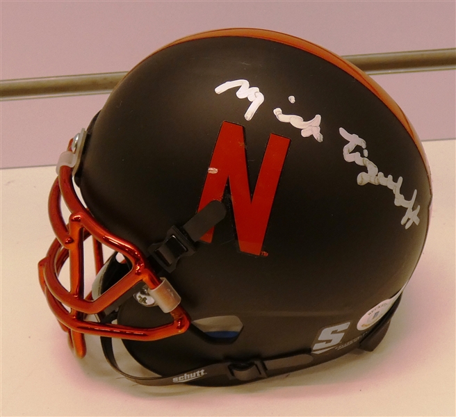 Mick Tinglehoff Autographed Nebraska Mini Helmet