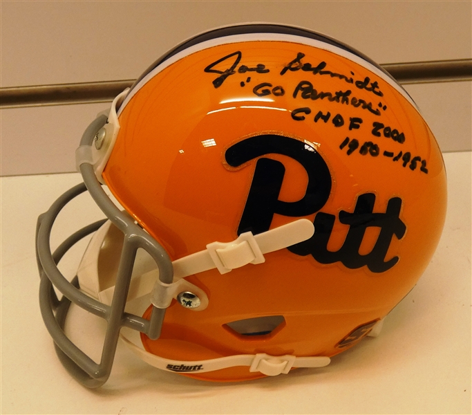 Joe Schmidt Autographed Pitt Mini Helmet