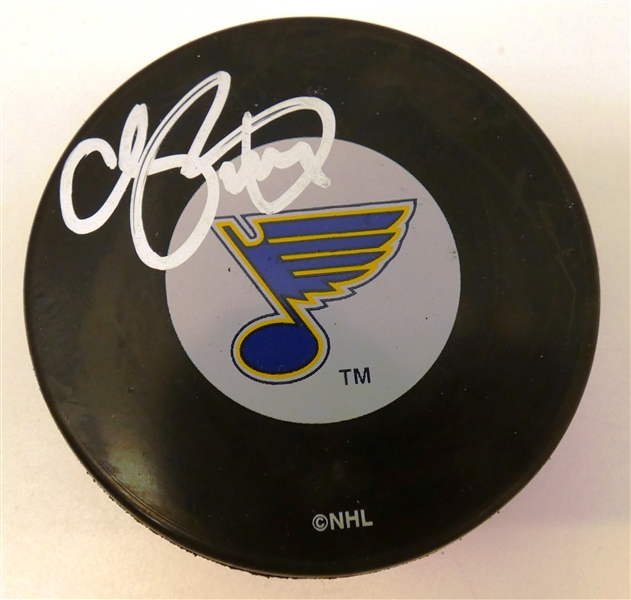 Chris Pronger Autographed Blues Puck