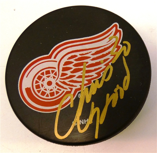 Chris Osgood Autographed Red Wings Puck