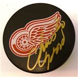 Chris Osgood Autographed Red Wings Puck