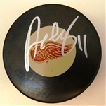 Dan Cleary Autographed Red Wings Puck