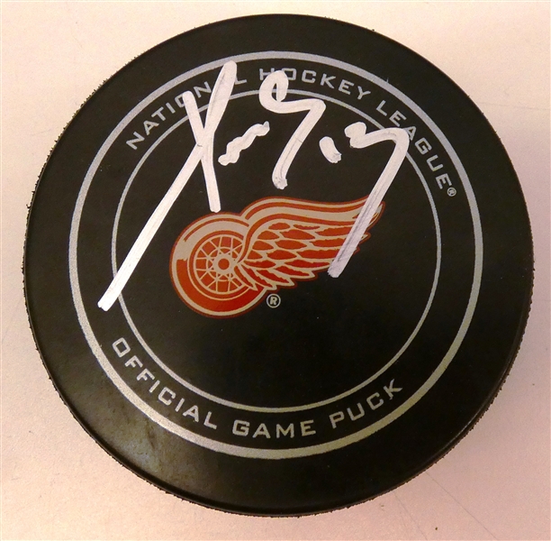 Pavel Datsyuk Autographed Red Wings Puck