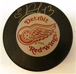 Slava Kozlov Autographed Red Wings Puck