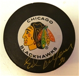 Ed Belfour Autographed Blackhawks Puck