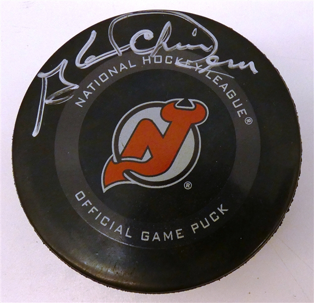 Chico Resch Autographed Devils Puck