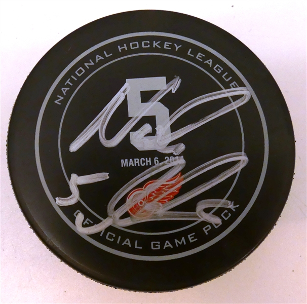 Nicklas Lidstrom Autographed #5 Retirement Puck