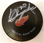 Lucas Raymond Autographed 12/7/21 Red Wings EDGE Tracking Puck