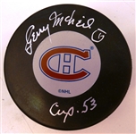 Gerry McNeil Autographed Canadiens Puck