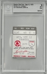 Carl Yastrzemski 3000th Hit BGS 9 Mint Ticket