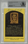 George Kelly Autographed Hall of Fame Plaque