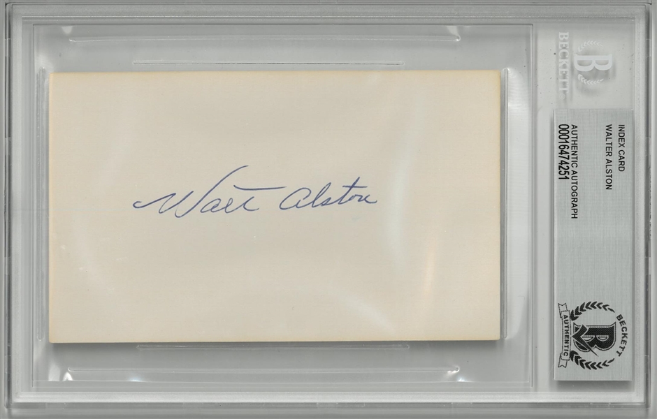 Walt Alston Autographed 3x5 Index Card