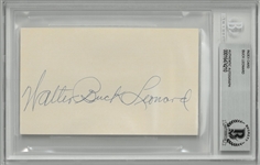 Buck Leonard Autographed 3x5 Index Card
