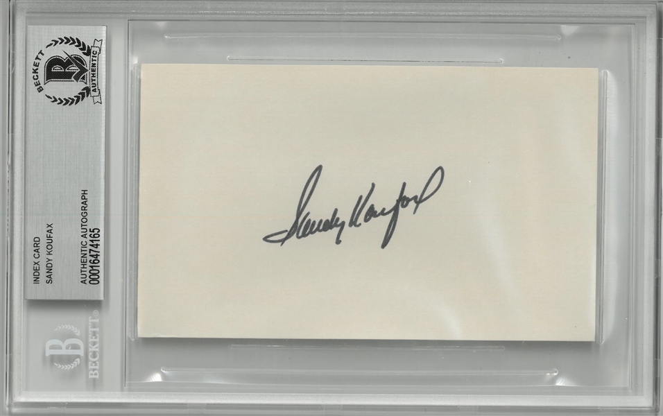 Sandy Koufax Autographed 3x5 Index Card
