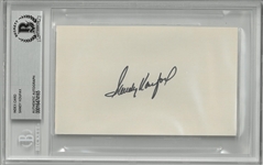 Sandy Koufax Autographed 3x5 Index Card