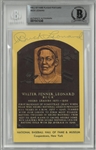 Buck Leonard Autographed Hall of Fame Plaque
