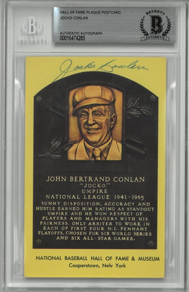 Jocko Conlon Autographed Hall of Fame Plaque