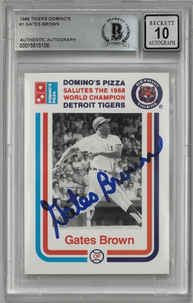 Gates Brown Autographed 1988 Dominos