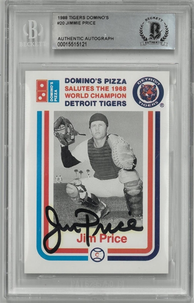 Jim Price Autographed 1988 Dominos