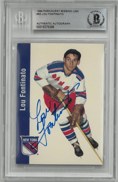 Lou Fontinato Autographed 1994 Parkhurst