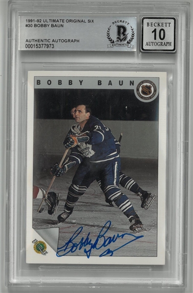 Bobby Baun Autographed 1991 Ultimate