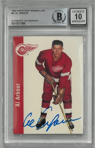 Al Arbour Autographed 1994 Parkhurst