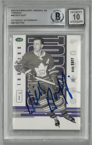 Dick Duff Autographed 2003 Parkhurst
