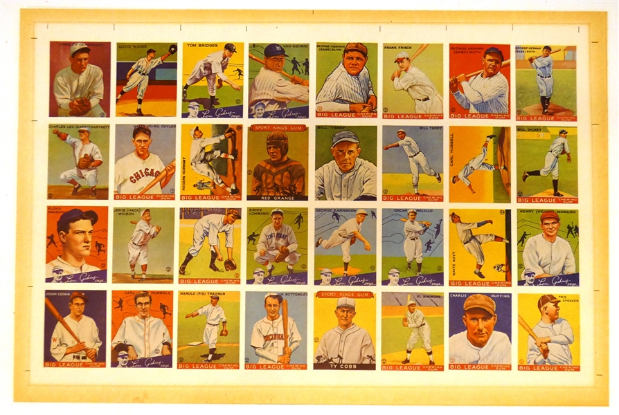 Goudey Reprint 1930s Uncut Sheet