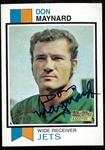 Don Maynard Autographed Topps Card