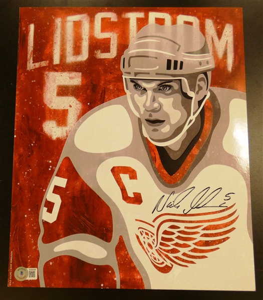 Nicklas Lidstrom Autographed 11x14 SGA Litho