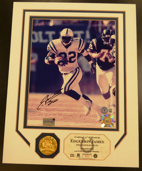 Edgerrin James Autographed Matted 8x10