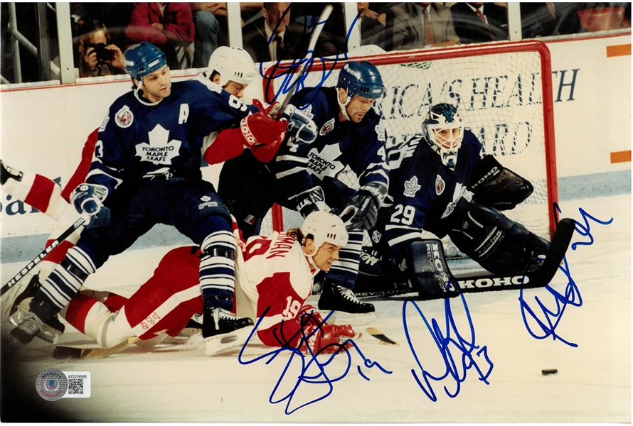 Yzerman, Gilmour & Potvin Autographed 8x12