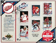 Yzerman, Primeau, Burr, Carson, Chiasson & Cheveldae Autographed UD Sheet