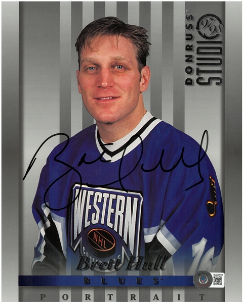 Brett Hull Autographed 8x10 Studio Card