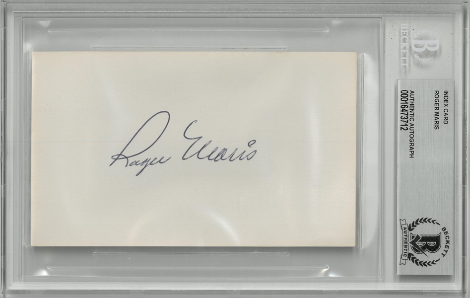 Roger Maris Autographed 3x5 Index Card