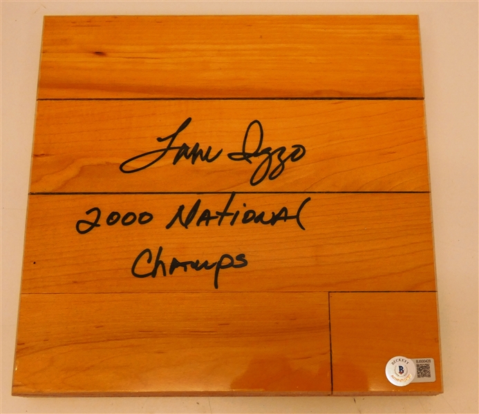 Tom Izzo Autographed MSU Championship Floor Piece