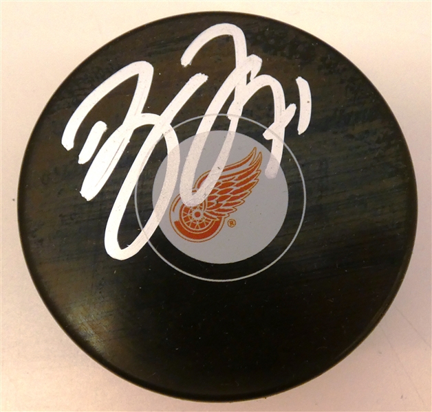 Dylan Larkin Autographed Red Wings Puck