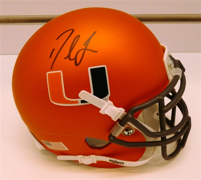Duke Johnson Autographed Miami Mini Helmet