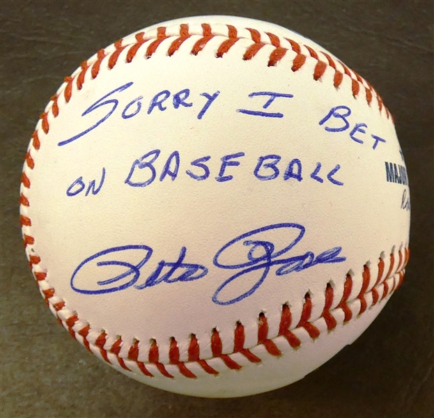 Pete Rose Autographed Baseball w/ Im Sorry