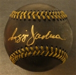 Reggie Jackson Autographed Black Baseball